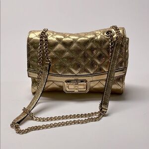Michael Kors Sloan Gold Quilted Chain Shoulder/crossbody Bag